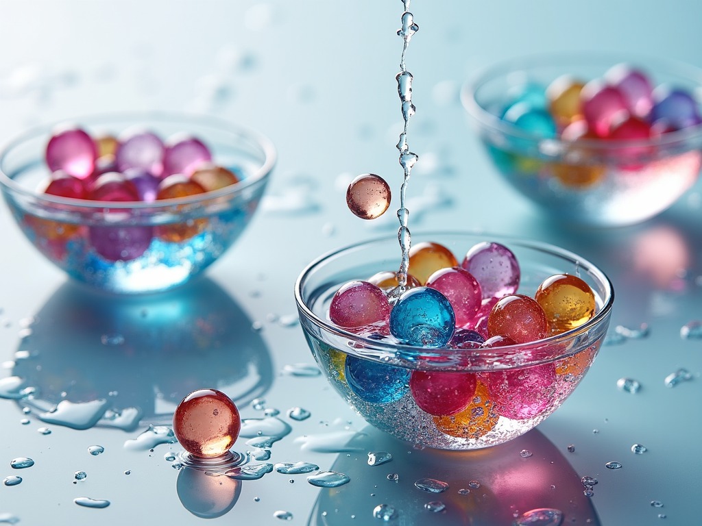 Mainan water beads akan mengembang setelah terkena air.