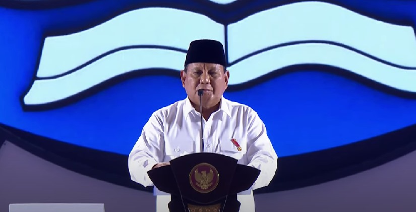 Presiden Prabowo pada acara puncak peringatan hari guru nasional, Jakarta (28/11/2023).