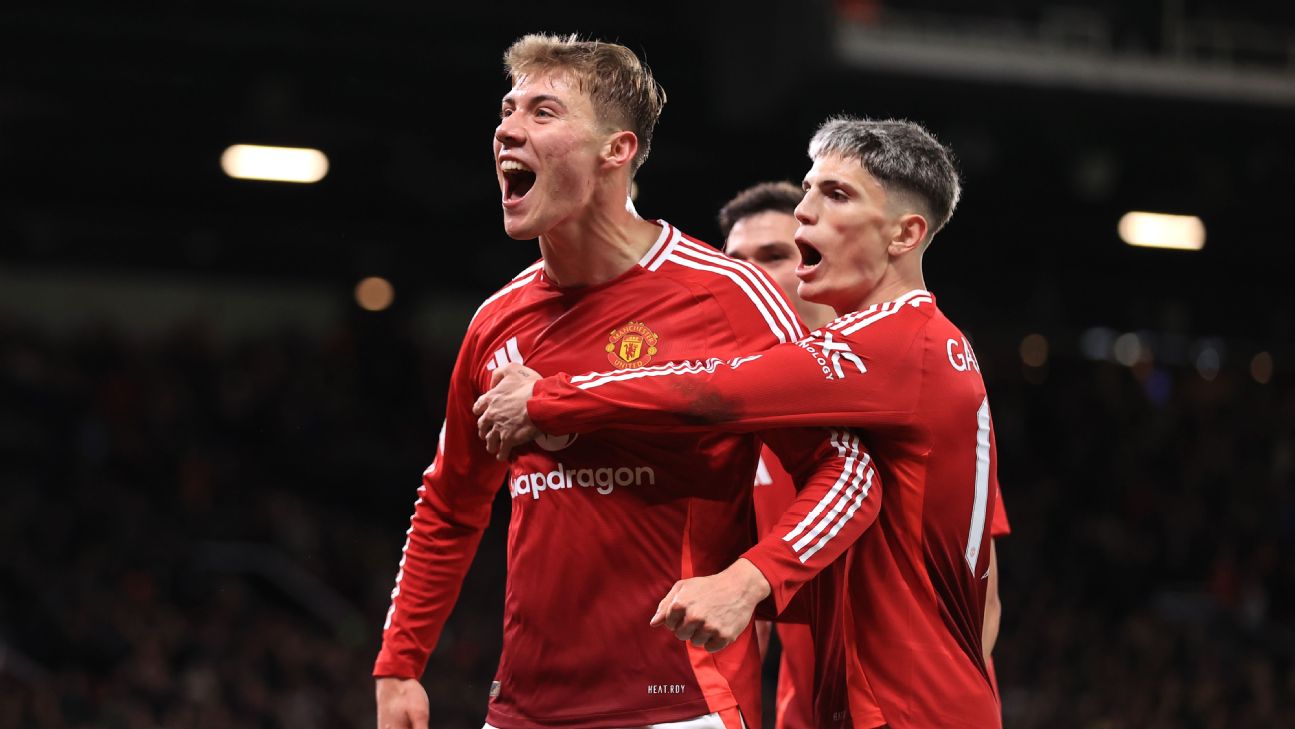 Selebrasi Rasmus Hojlund usai cetak gol kemenangan Manchester United atas Bodo/Glimt di Europa League