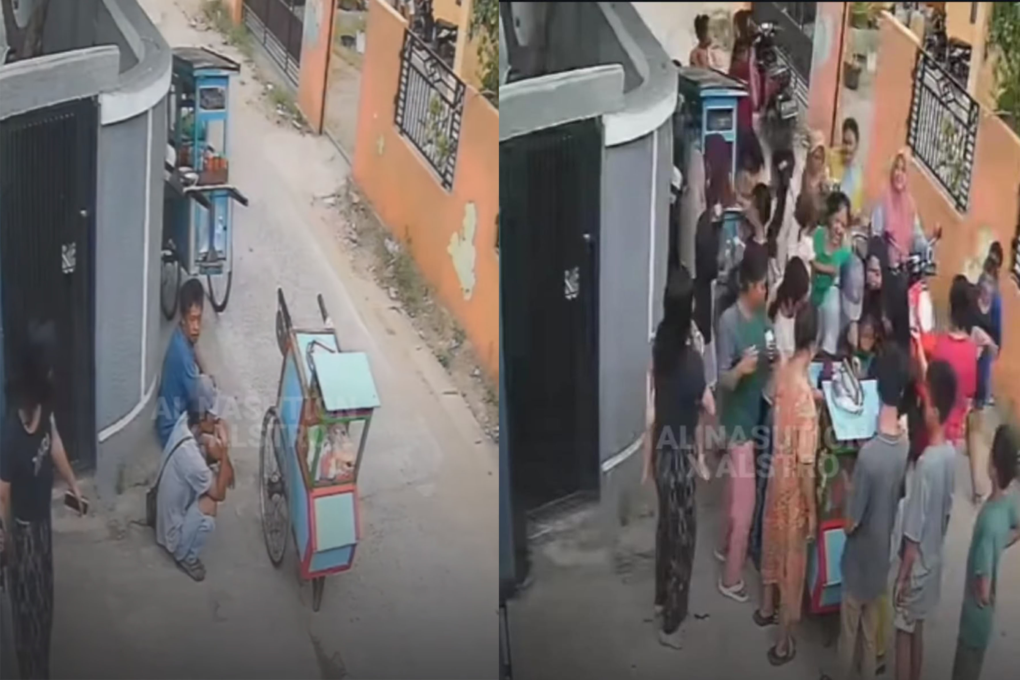 VIDEO VIRAL: Numpang neduh, dua pedangan kaki lima itu bak ketiban rezeki di siang bolong, karena barang dagangannya di borong orang kaya untuk dibagi-bagikan ke tetangga sekitar.