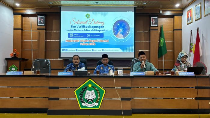 PERSIAPAN - Verifikasi lapangan Lomba Madrasah Mandir Berprestasi di MAN 3 Bantul akhir pekan kemarin