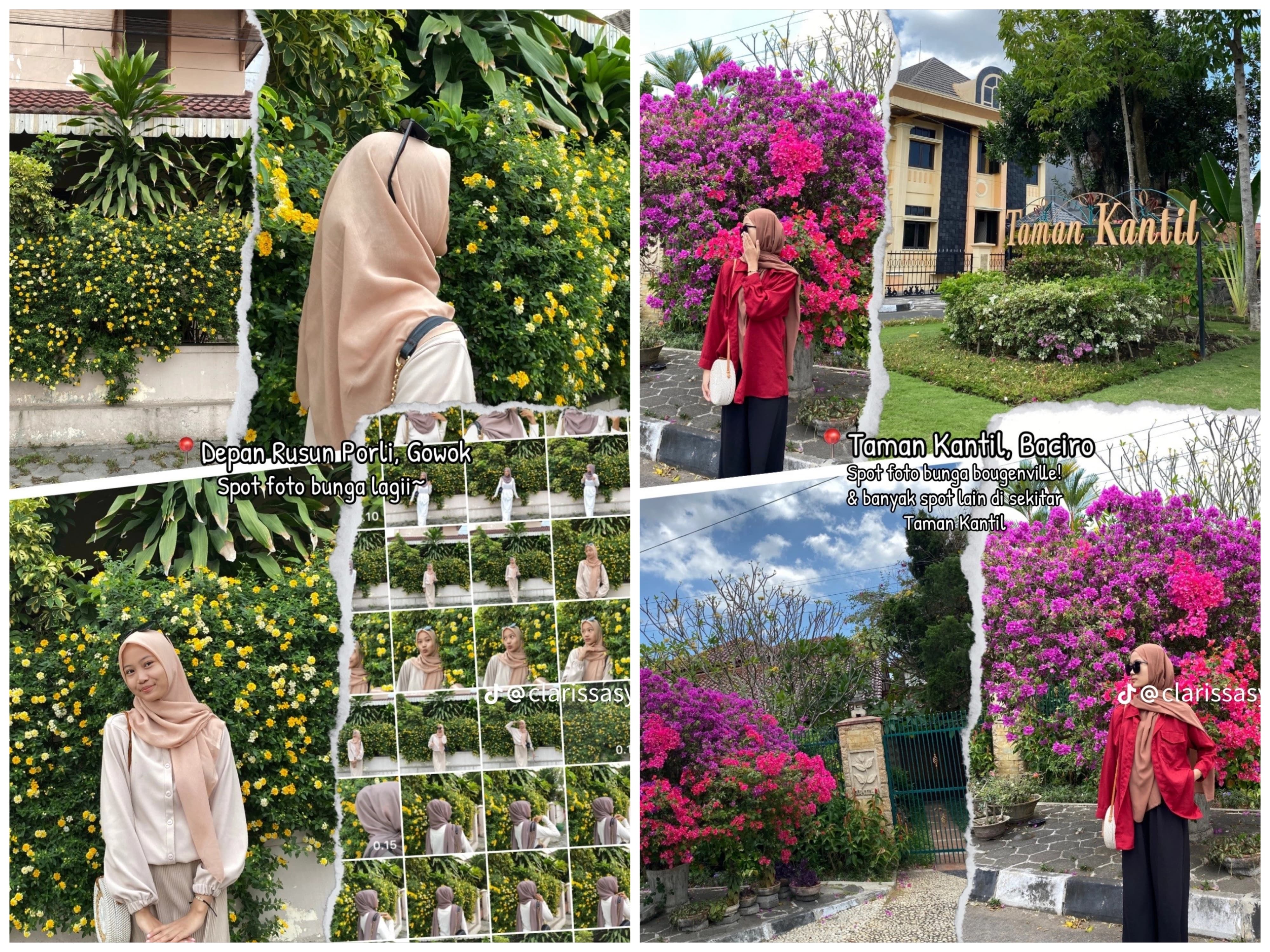 Spot foto gratis di Jogja dengan background bunga.