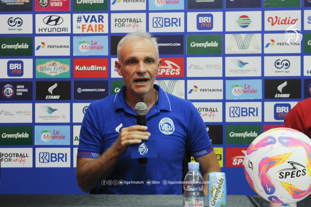 Pelatih Arema, Joel Cornelli mengaku puas usai tim asuhannya kalahkan Persita dengan skor 3-0 (LIB)