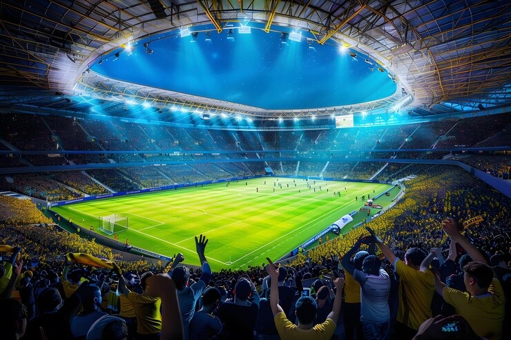 Tribun lapangan sepak bola.