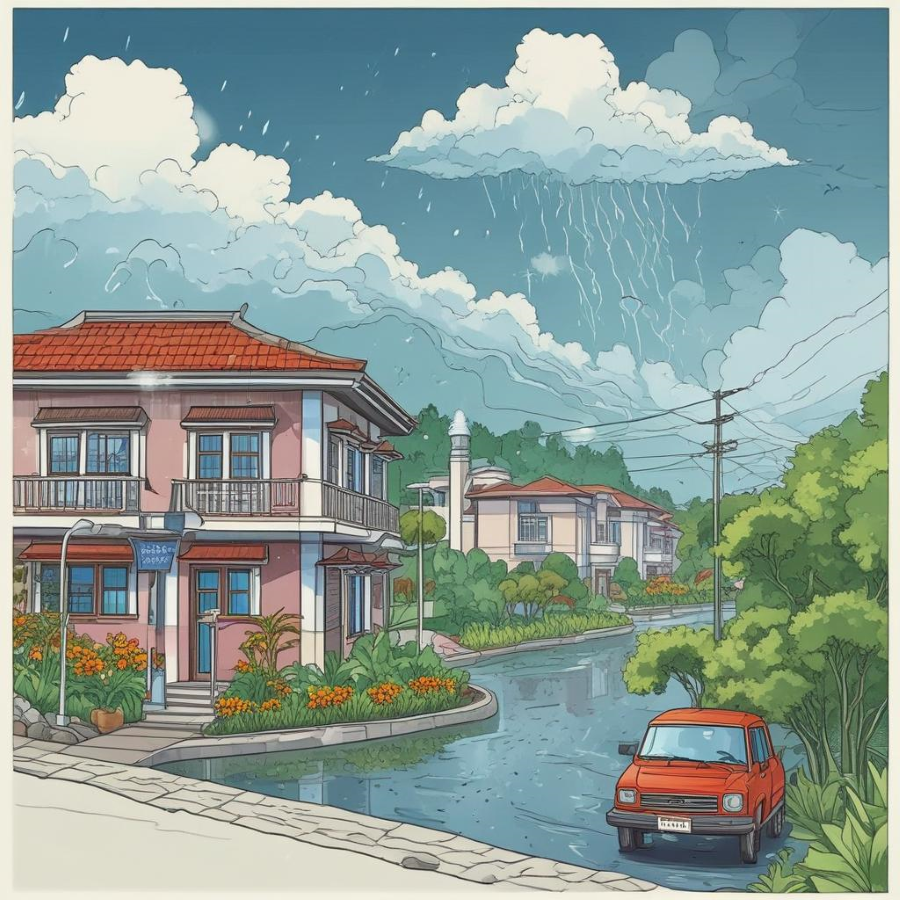 Ilustrasi Prediksi Hujan Ringan Seharian.
