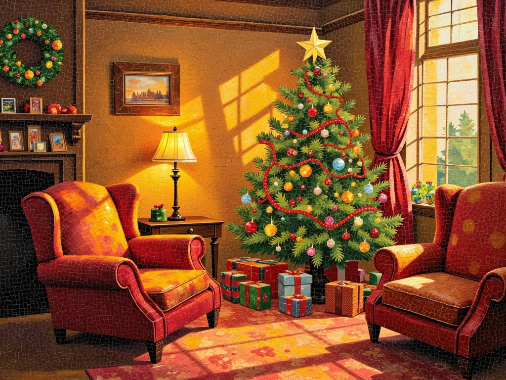 Ilustrasi pemanfaatan cahaya matahari di siang hari momen Natal.