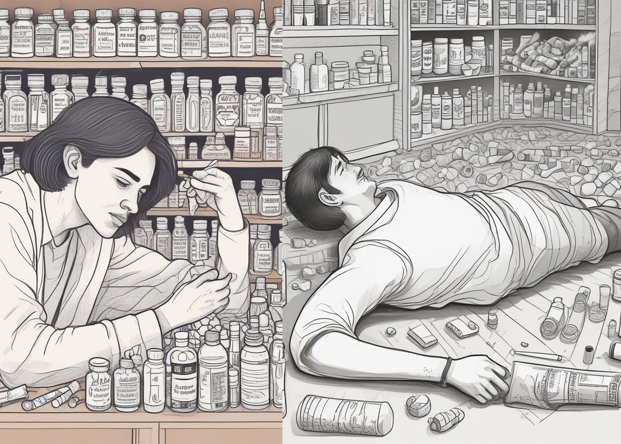 Ilustrasi percobaab bunuh diri karena overdosis obat.