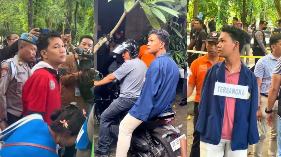 Rekonstruksi kasus pelecehan seksual oleh Agus Buntung.