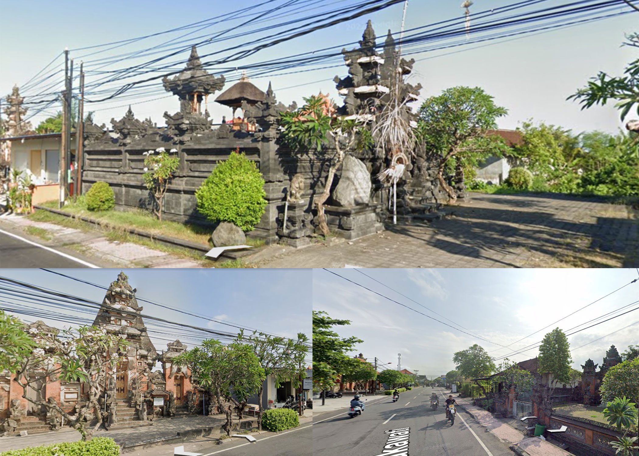 Suasana jalan raya di Desa Cemenggaon Bali yang tampak bersih.