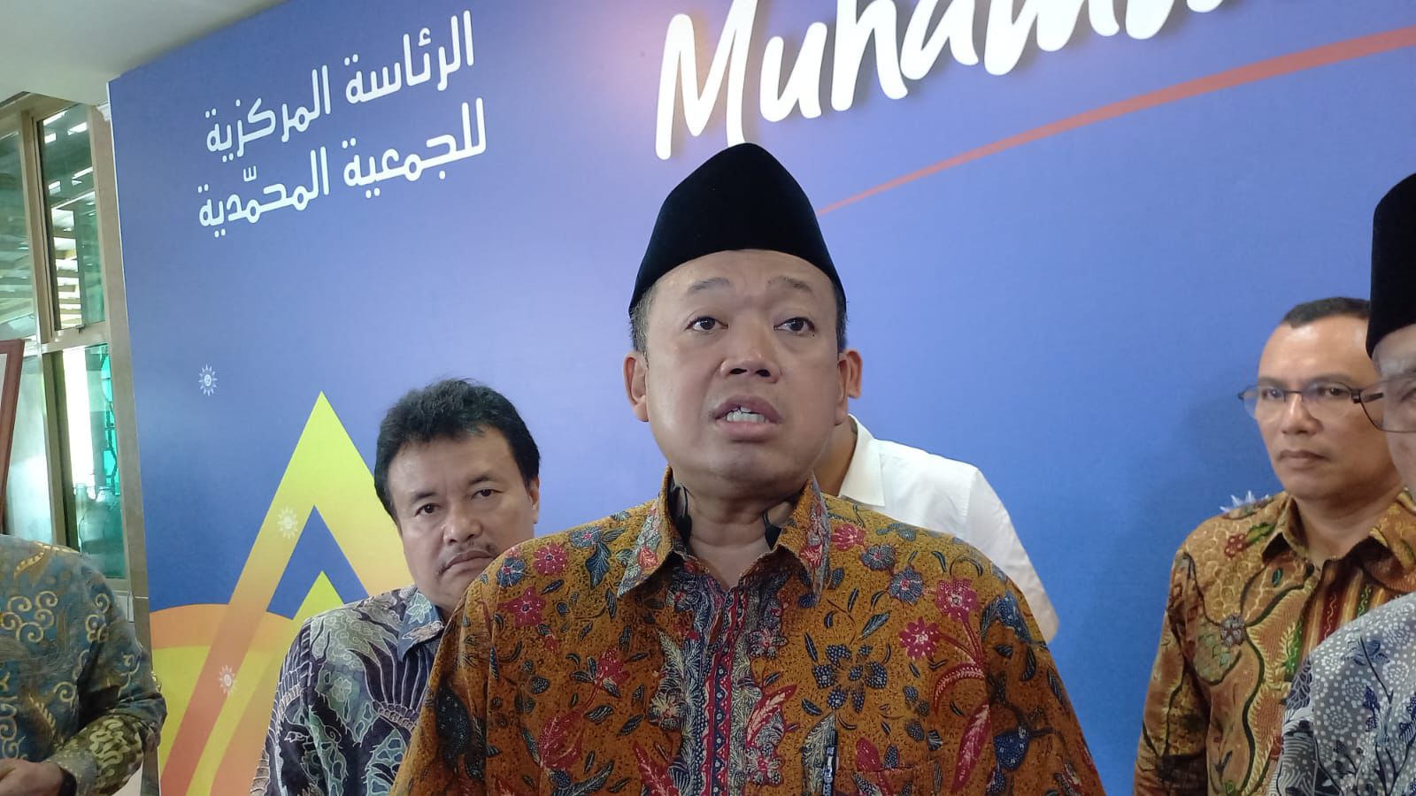 Menteri ATR/BPN Nusron Wahid saat kunjungan kerja di Kantor PP Muhammadiyah, Rabu (18/12/2024).  (AGUNG DWI PRAKOSO / RADAR JOGJA)  &nbsp;