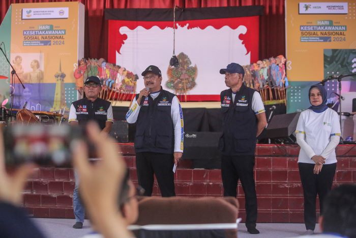 KUNKER: Menteri Sosial Saifullah Yusuf saat hadir di Gedung Serbaguna Kabupaten Sleman Rabu (18/12/2024).