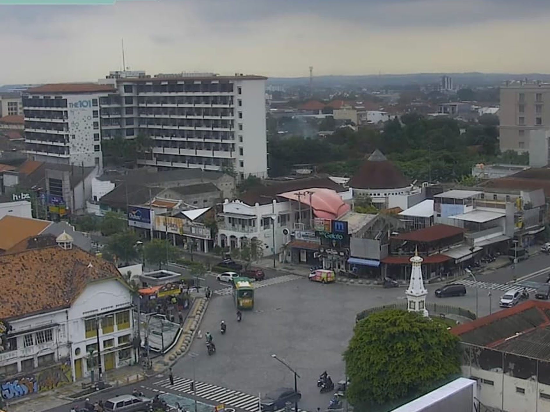Pemandangan Simpang Empat Tugu Jogja.