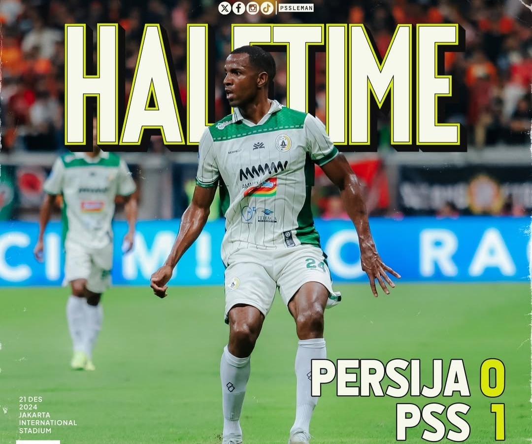PSS Sleman unggul 1-0 atas Persija Jakarta di babak pertama (ig pssleman)