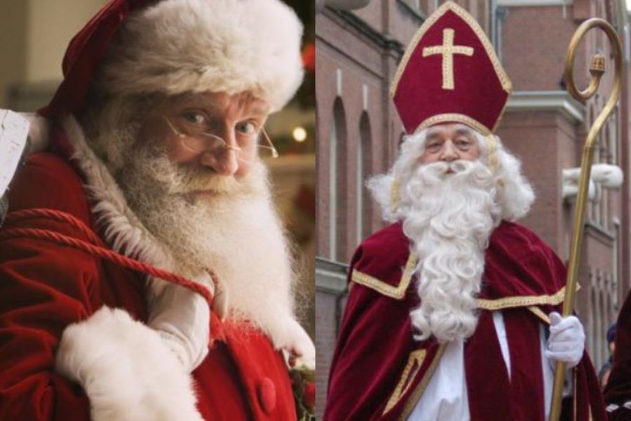 Rupa juga penampilan Santa Claus (kiri) dan Sinterklas (kanan) yang berbeda.