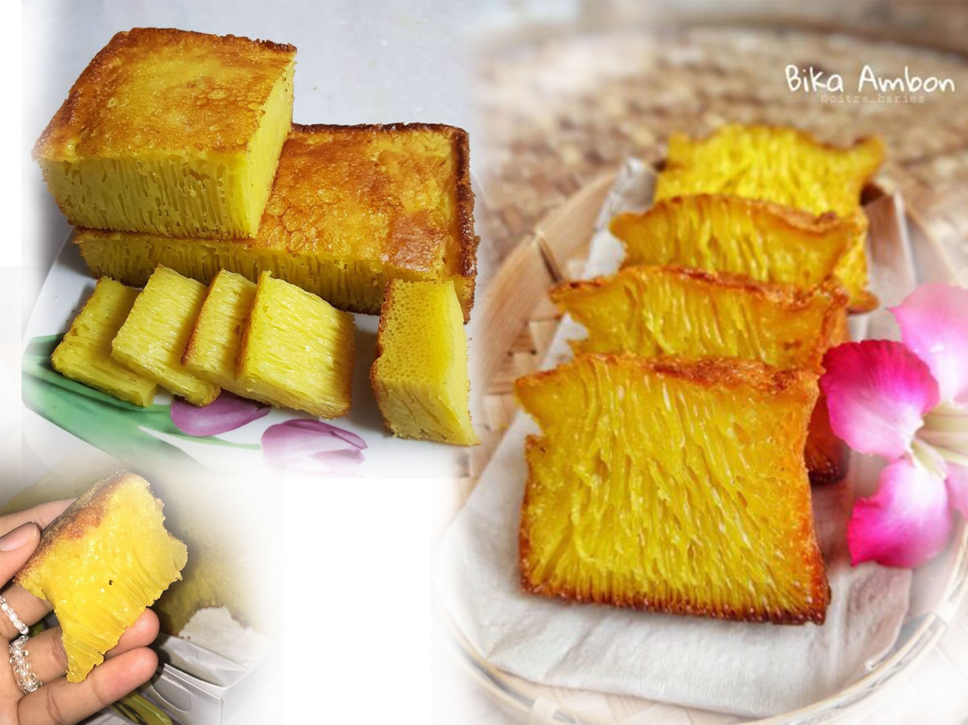 Bika Ambon, kue tradisional khas Medan yang terkenal dengan tekstur berongga.