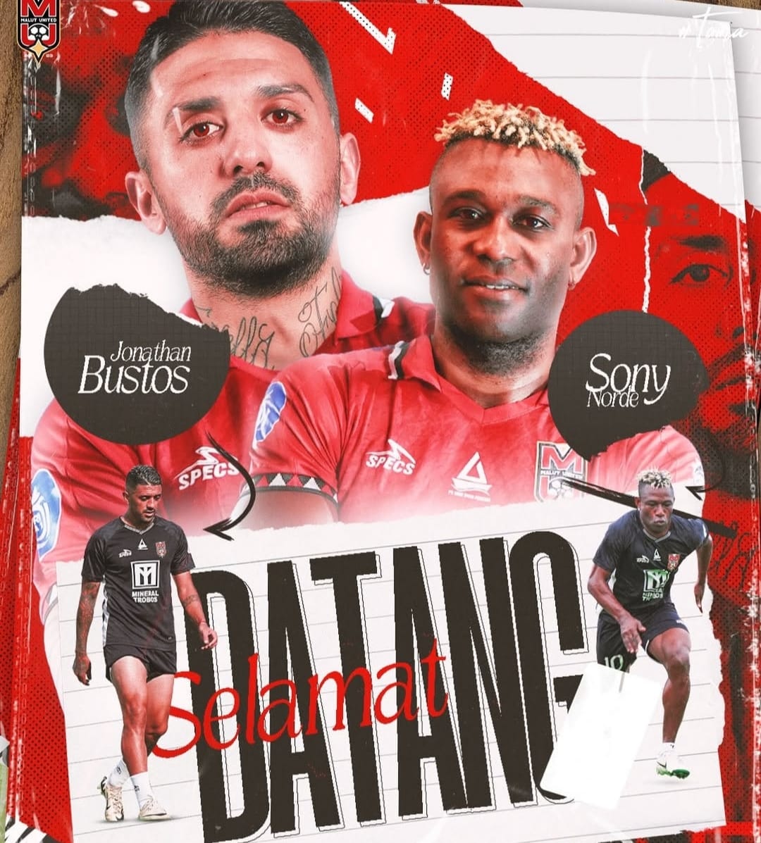 Malut United umumkan datangnya Jonathan Bustos dan Sony Norde (ig malutunitedfc)