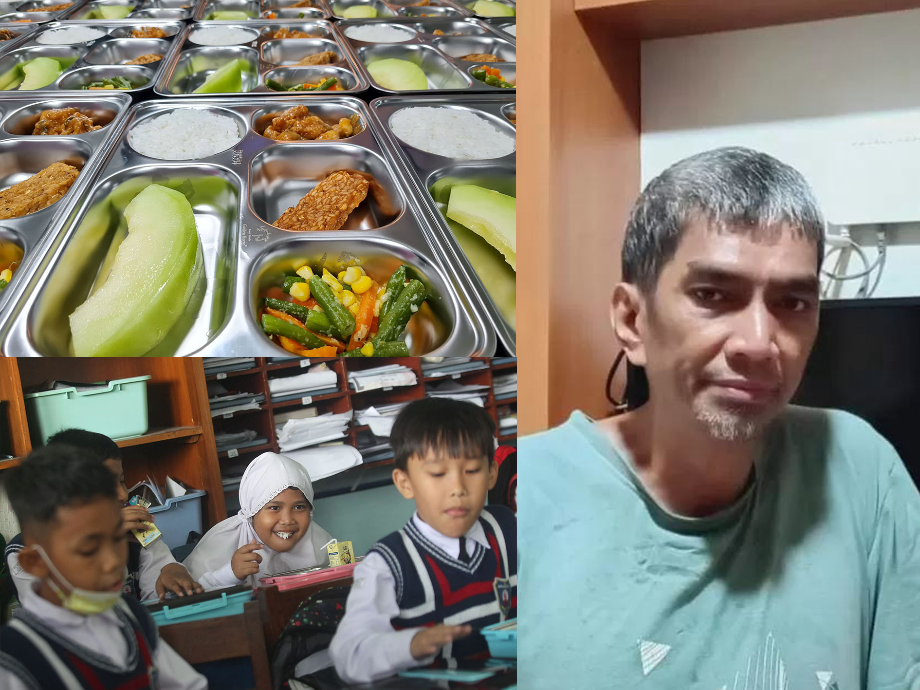DARI KIRI: Menu-menu uji coba program makan bergizi gratis di DIY dan potret Aktivis JCW Baharuddin Kamba.