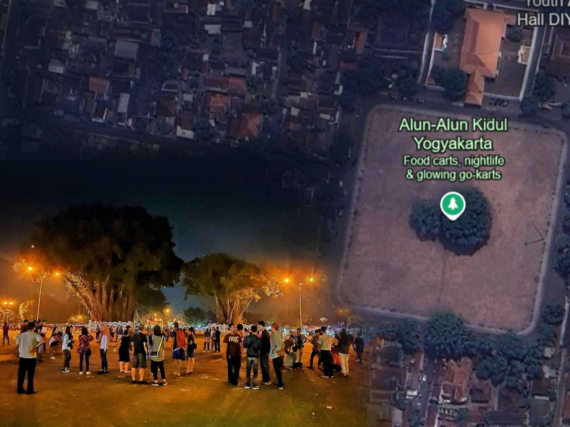 Alun-alun Kidul Yogyakarta dan fakta menarik dua beringin di tengah lapangan.