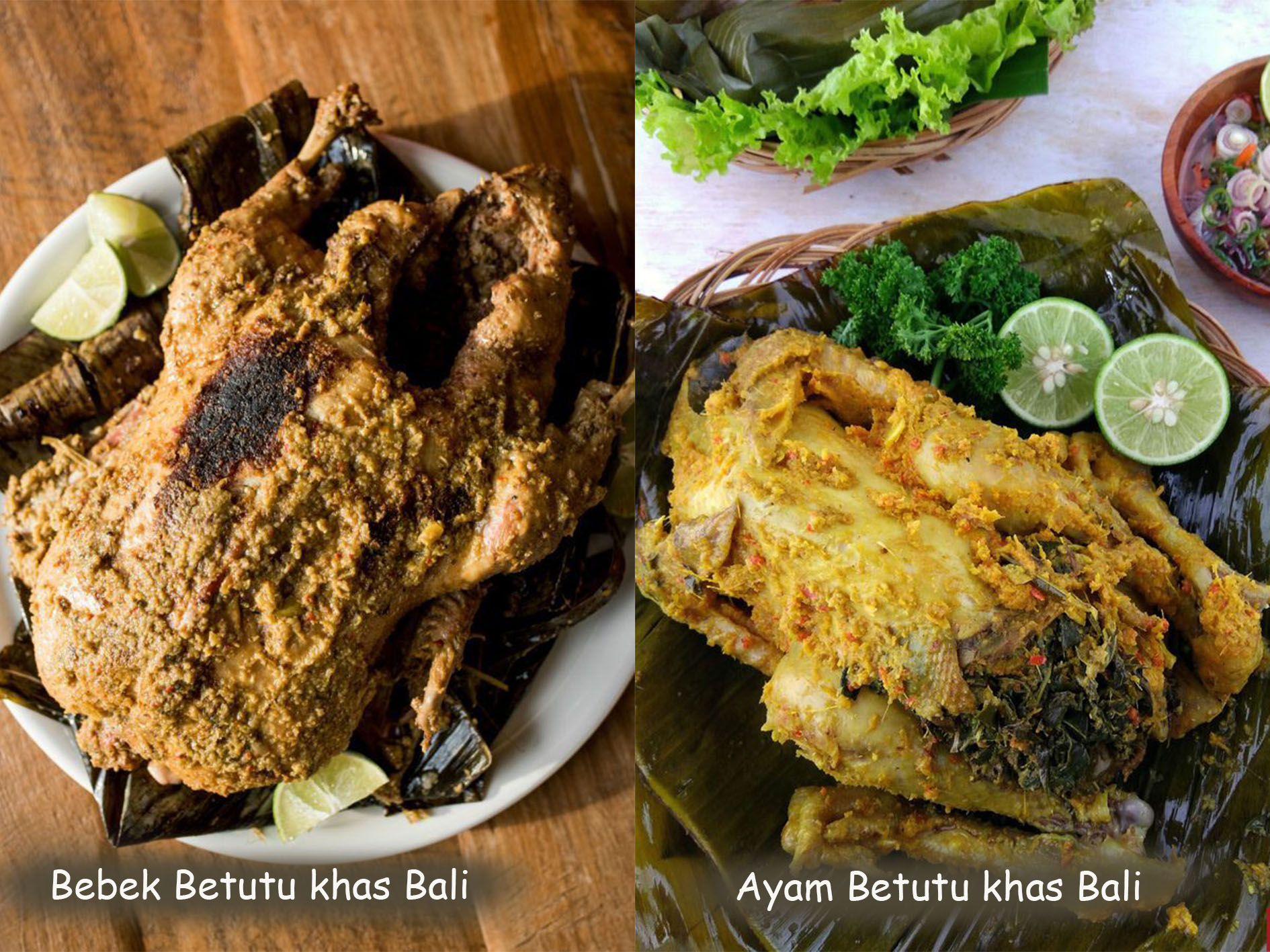 Bebek Betutu dan Ayam Betutu: Kelezatan kuliner Bali yang siap menggoda selera.