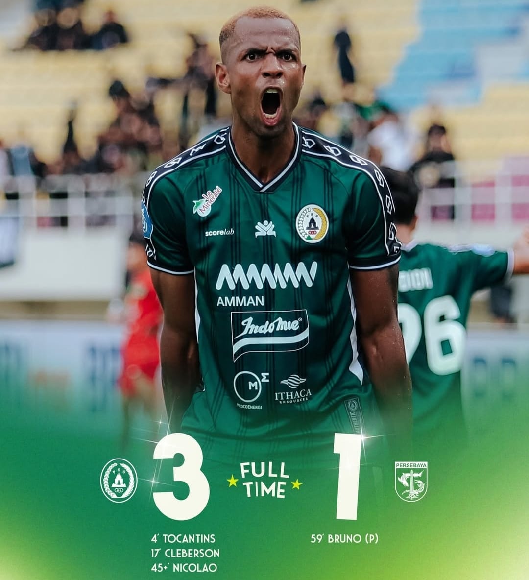 PSS Sleman kalahkan Persebaya dengan skor 3-1 (pssleman)