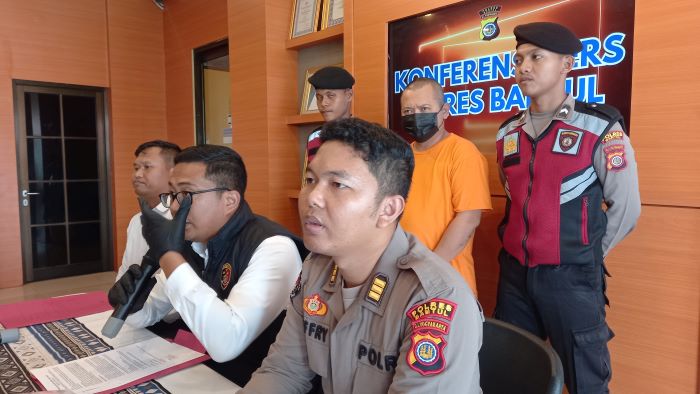 Begini tampang pelaku pemerkosaan terhadap adik ipar yang tidak mengakui perbuatannya di Mapolres Bantul Senin (13/1/2025)