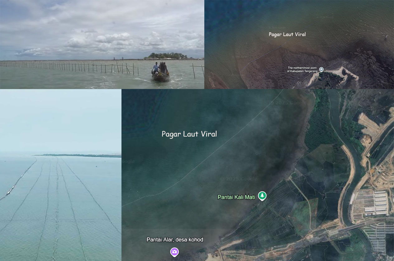Pagar Laut Viral di Tangerang, Banten.
