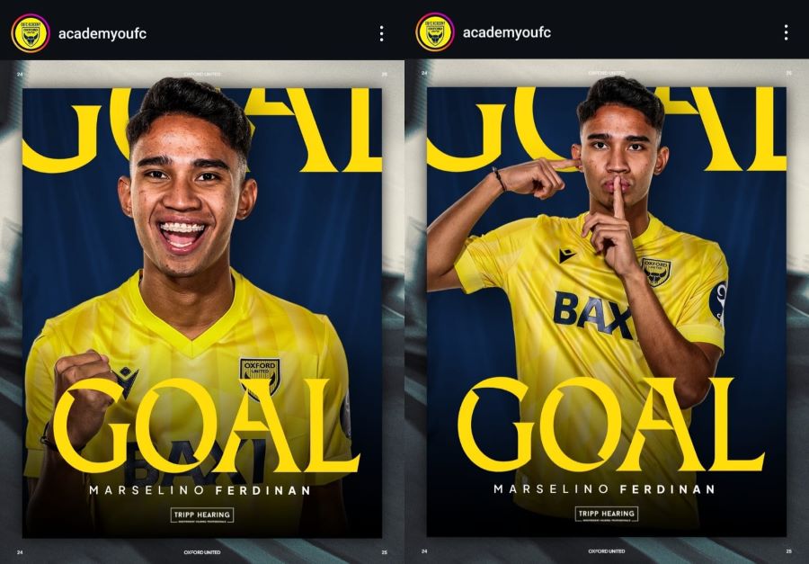 Marselino Ferdinan kembali unjuk gigi dengan mencetak dua gol cantik untuk Oxford United.&nbsp;