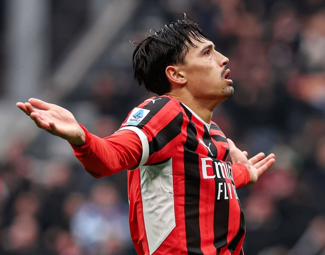 Selebrasi Tijjani Reijnders usai mencetak gol ke gawang Parma