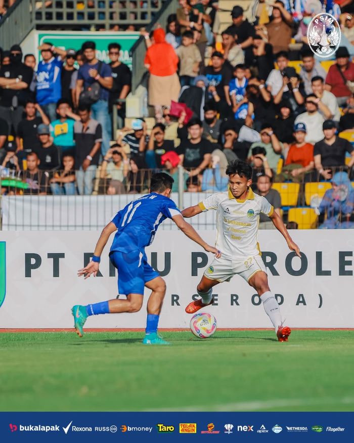 PSIM Jogja saat melawan PSPS Pekanbaru dengan skor 1-0 di Stadion Kaharuddin Nasution, kemarin (26/1) sore.