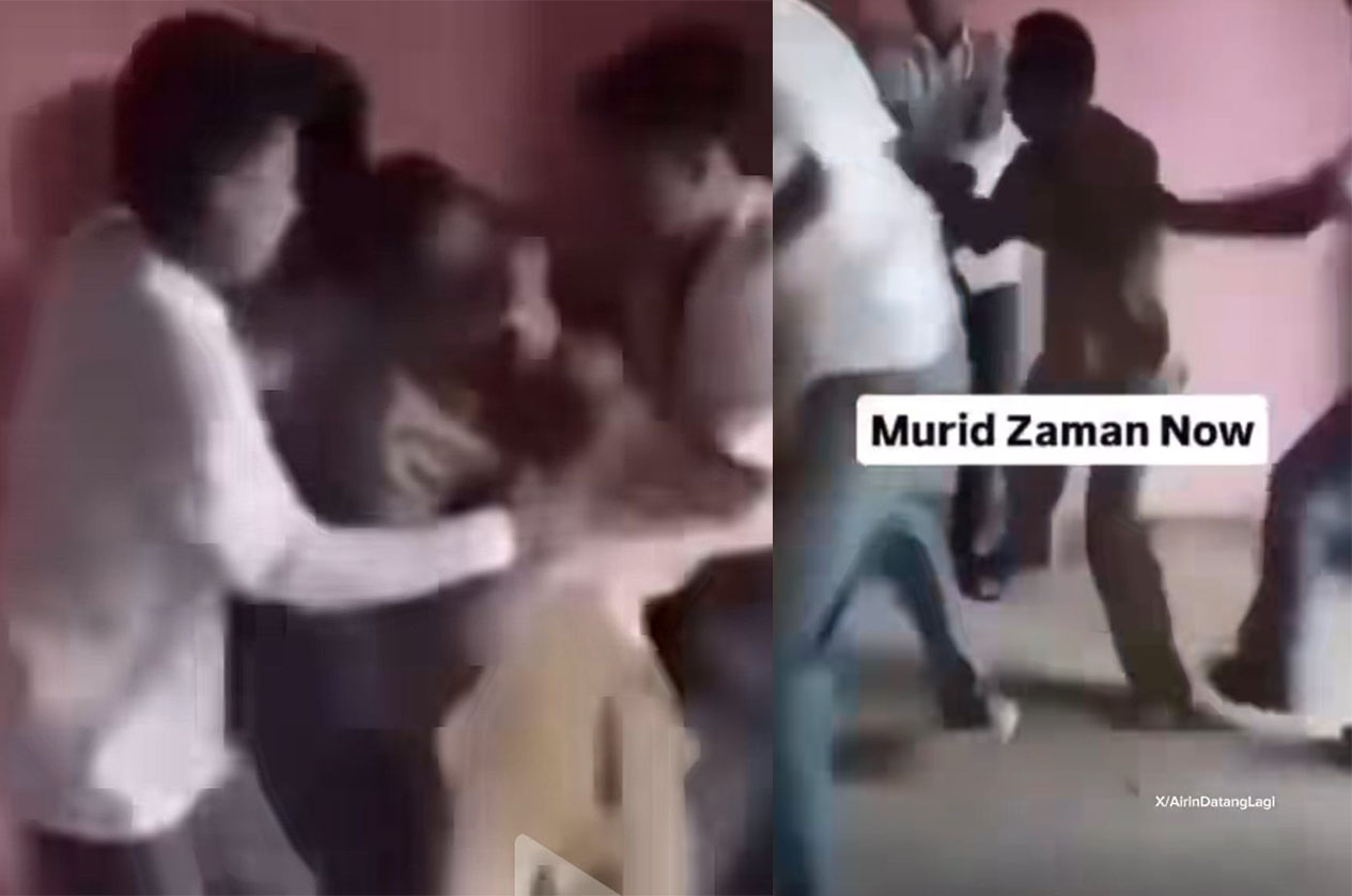 Guru di keroyok tiga siswa viral di jagat maya.