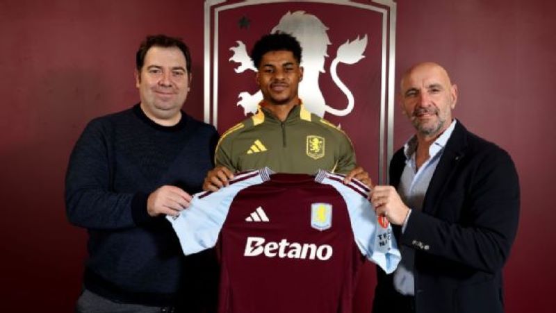 Marcus Rashford resmi berseragam Aston Villa dengan status pinjaman dari Manchester United (getty images)