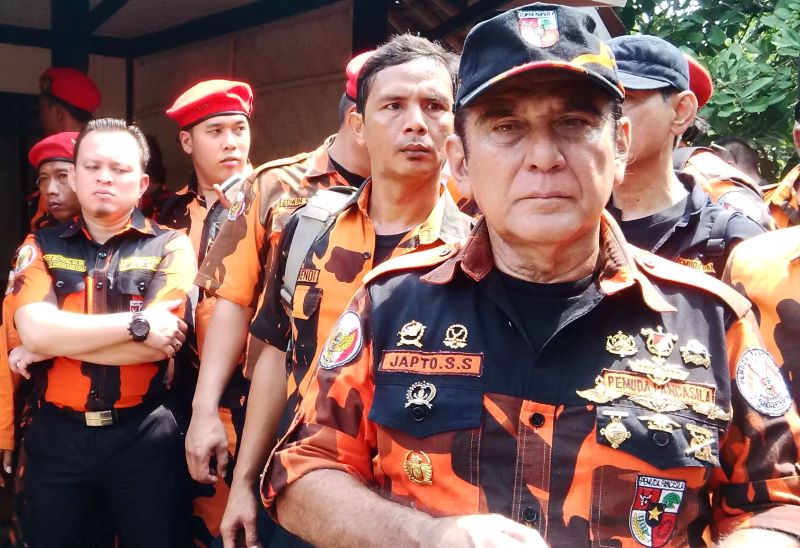 Ketua Pemuda Pancasila (PP) Japto Soerjosoemarno. 11 mobil disita dalam penggeledahan yang dilakukan KPK di kediaman Ketua Pemuda Pancasila tersebut.
