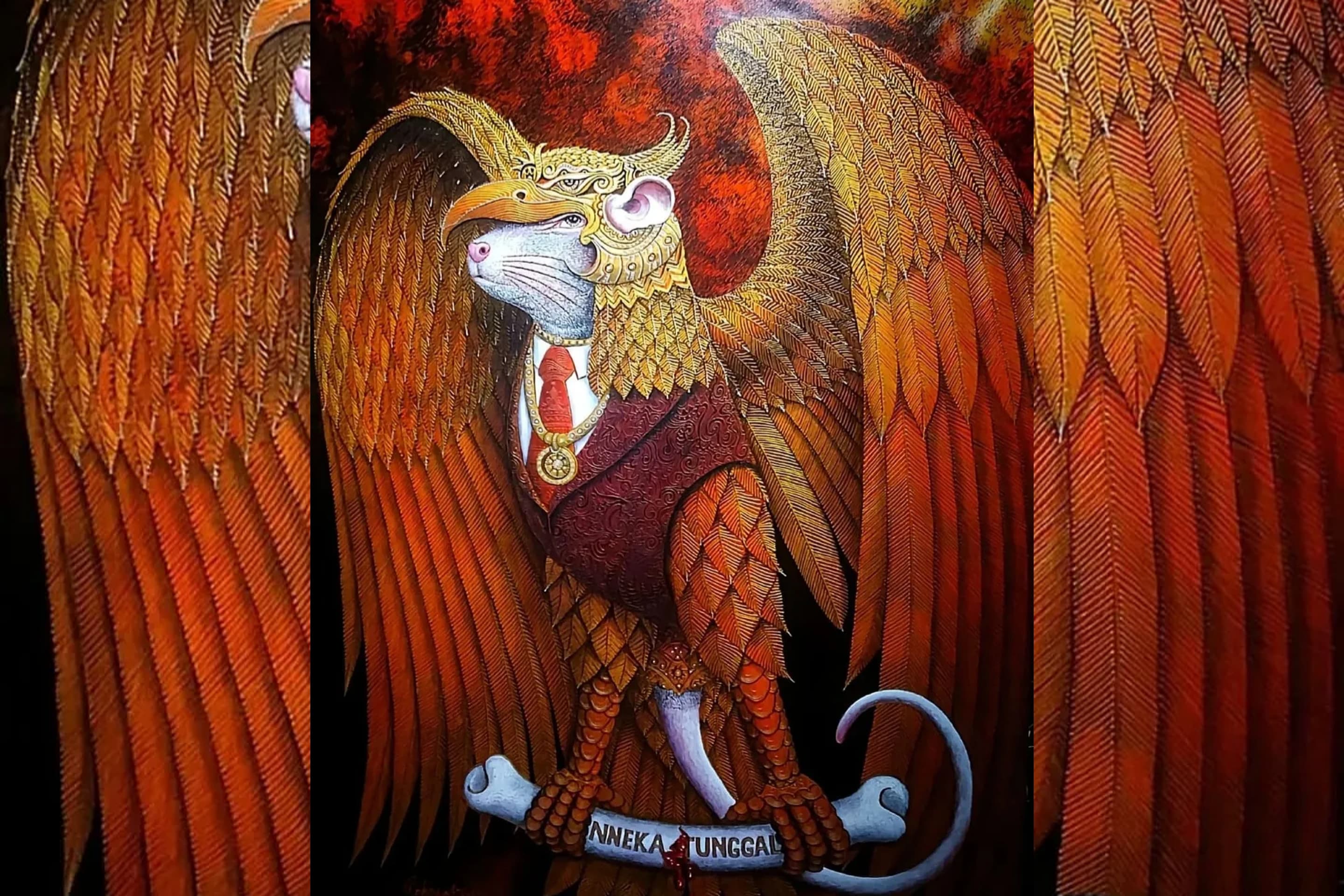 Lukisan &ldquo;Tikus dalam Burung Garuda&rdquo;.