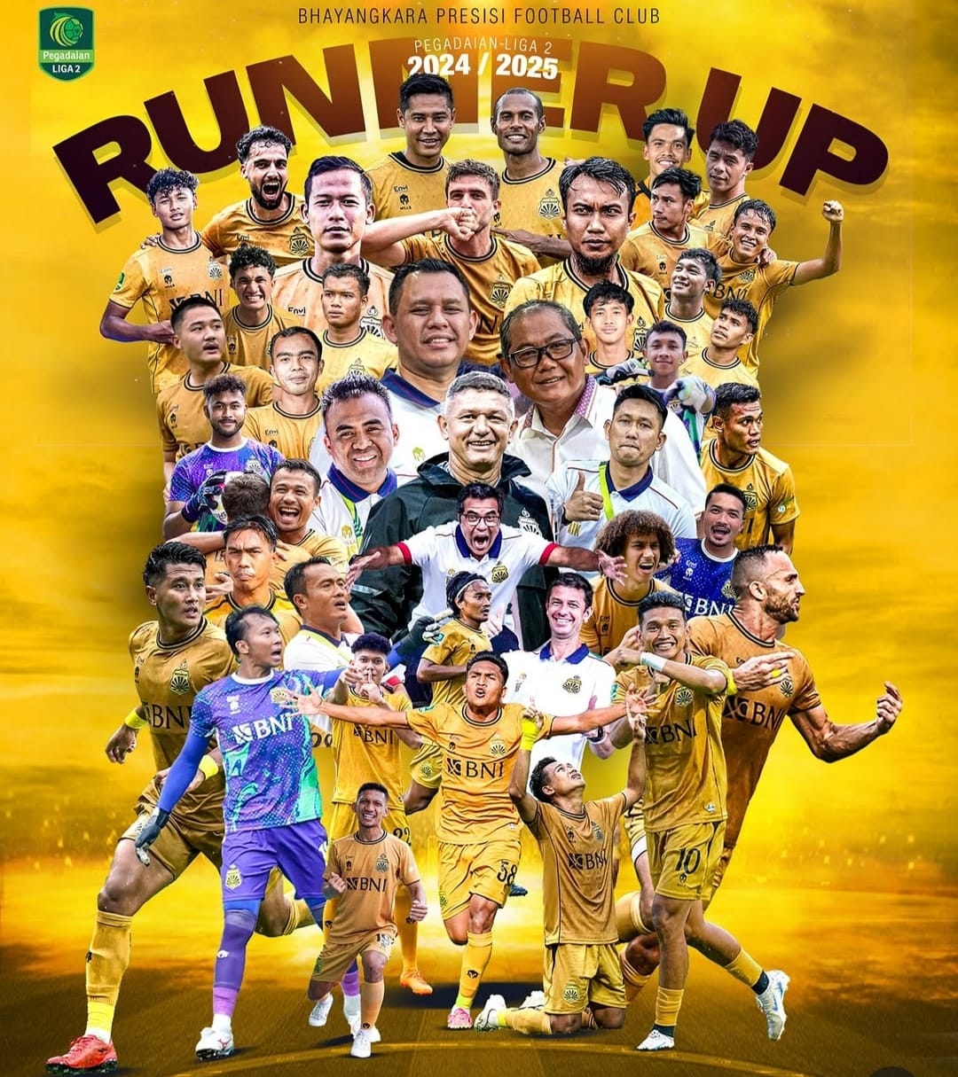 Bhayangkara FC menjadi runner up Pegadaian Liga 2 setelah kekalahan atas PSIM di partai final (ig bhayangkara fc)