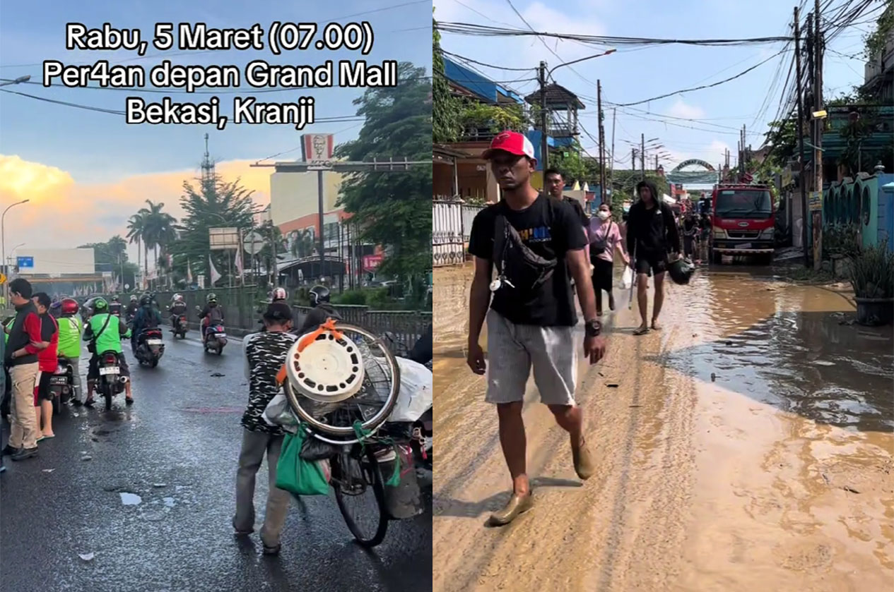 Banjir di Bekasi mulai surut, Rabu (5/3/2025).