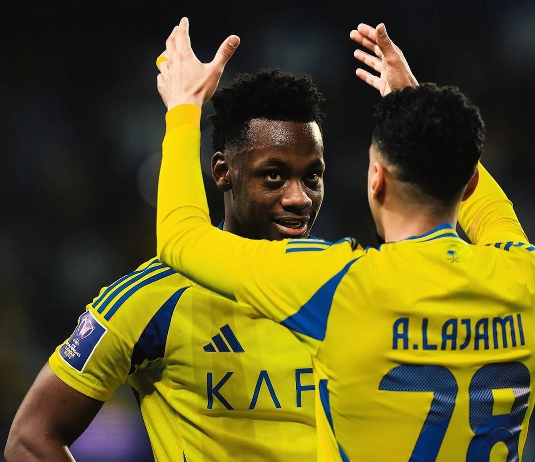 Selebrasi pemain Al Nassr setelah Jhon Duran cetak dua gol ke gawang Esteghlal