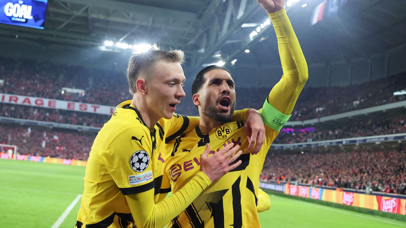 Emre can dan Maximilian Beier cetak gol kemenangan bagi Borussia Dortmund saat kalahkan Lille untuk melaju ke perempat final Liga Champions