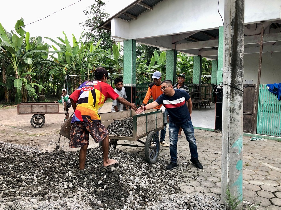 Pengerjaan padat karya di sejumlah titik Bantul beberapa waktu lalu yang masih dilaksanakan.