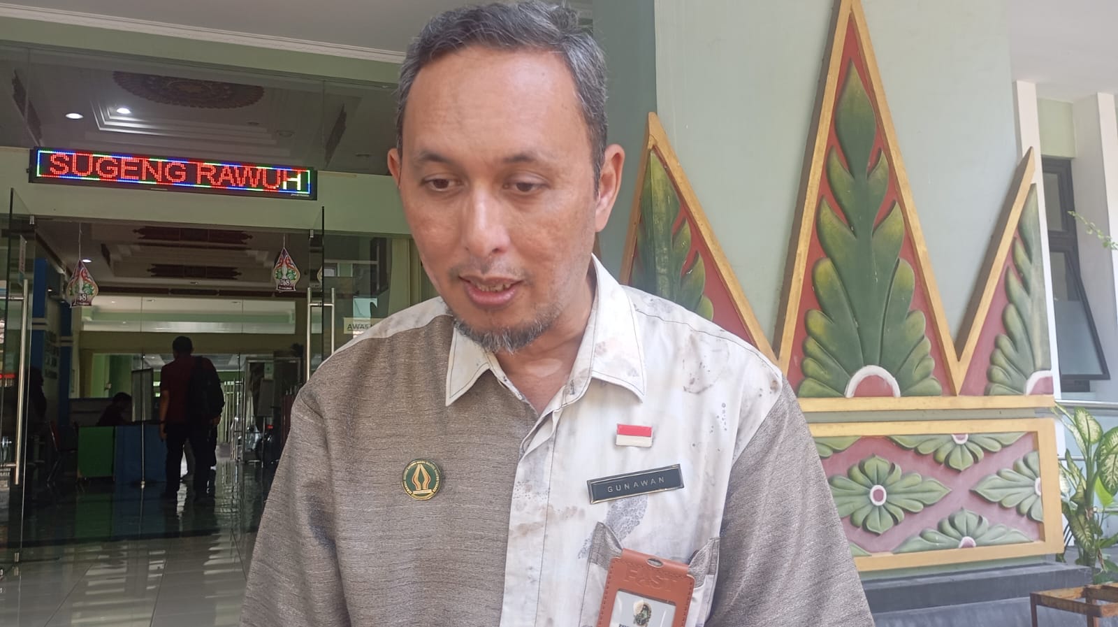Sekretaris Dinsosnakertrans Kota Jogja Gunawan Adhi Putra saat ditemui Jumat (14/3/2025).