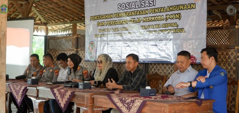 Sosialisasi Pencegahan Pemberantasan Penyalahgunaan Gelap Narkoba (P4GN) di Kopi Telo, Saptosari, pada Sabtu (15/3).