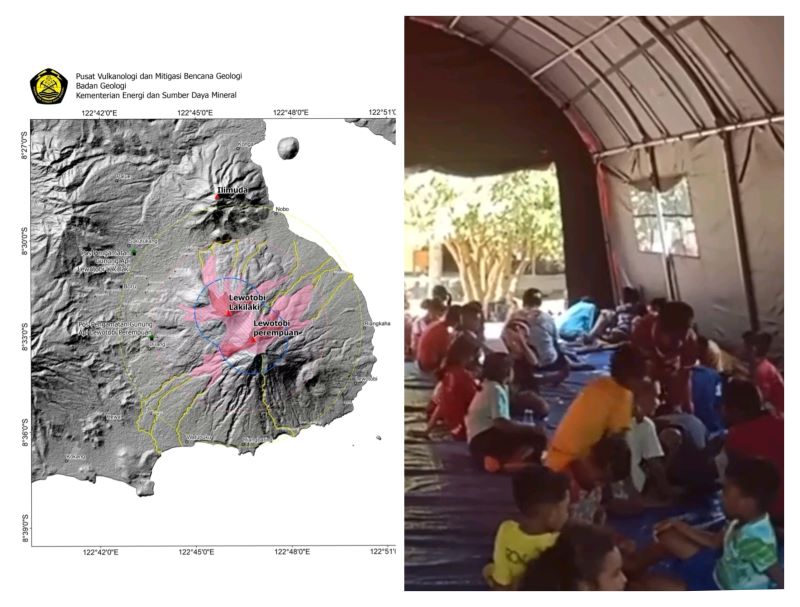 Peta Kawasan Rawan Bencana Gunung Api (PVMBG), Gunung Lewotobi Laki-laki, Nusa Tenggara Timur.