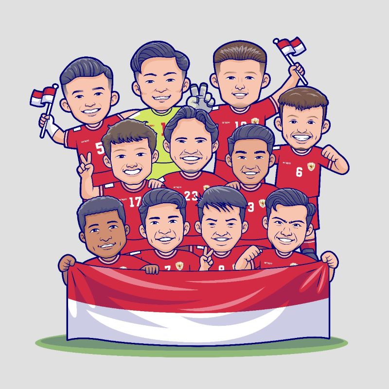 Ilustrasi pemain Timnas Sepak Bola.