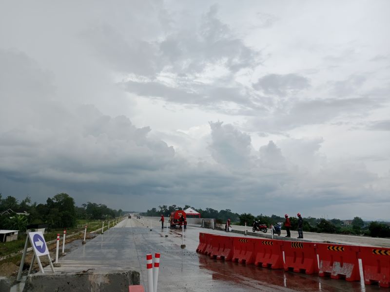 SIAP BEROPERASI: Exit tol fungsional Tamanmartani yang akan dibuka selama mudik Lebaran.