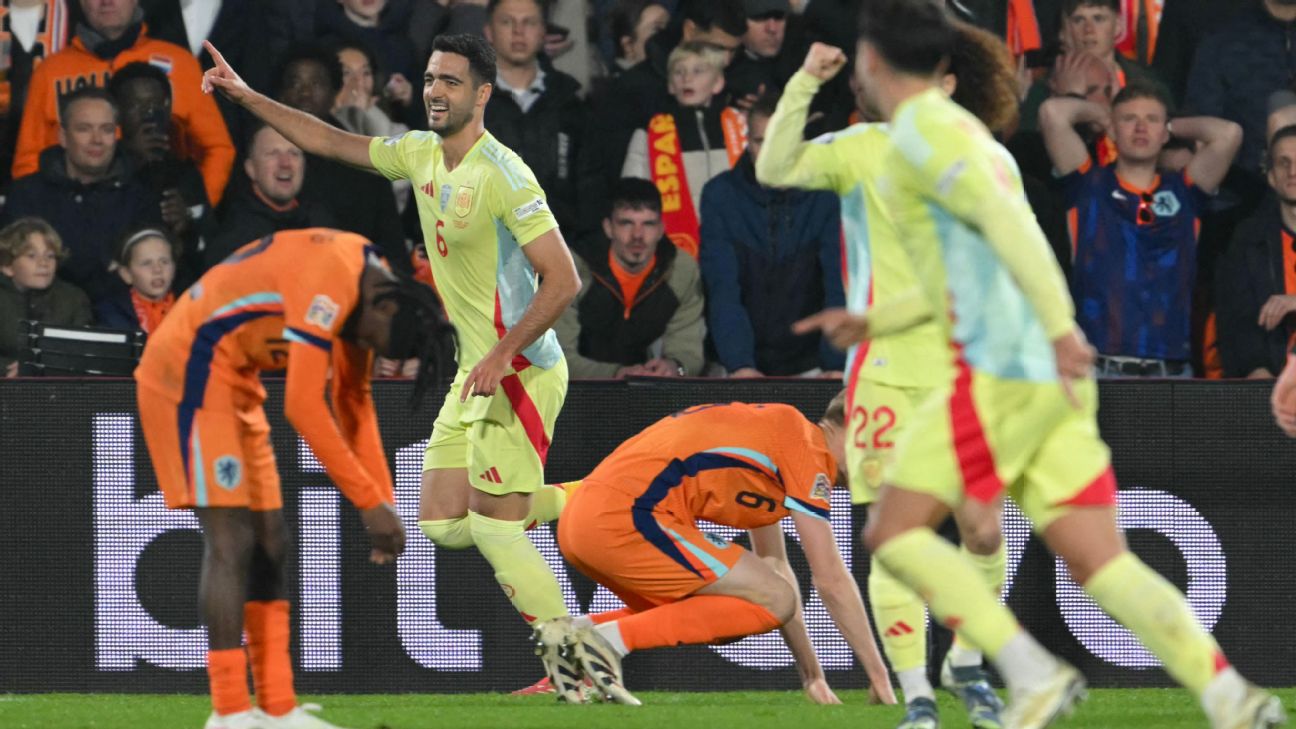 Mikel Merino mencetak gol untuk membawa Spanyol meraih hasil imbang atas Belanda pada leg pertama perempat final UEFA Nations League