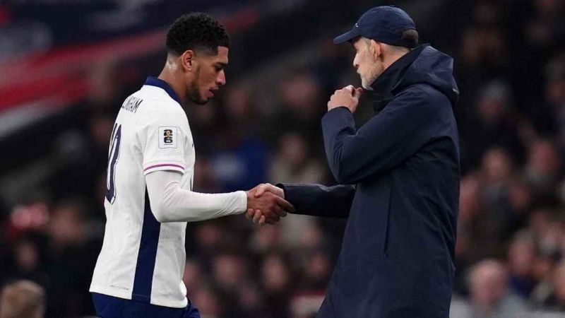 Thomas Tuchel menggantikan Jude Bellingham pada menit ke-67, khawatir akan kartu merah
