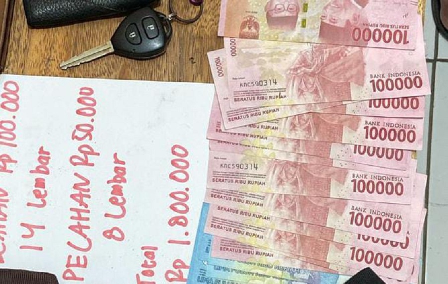 Uang palsu yang sempat digagalkan peredarannya oleh kepolisian di wilayah Tanjungsari, Gunungkidul.&nbsp;