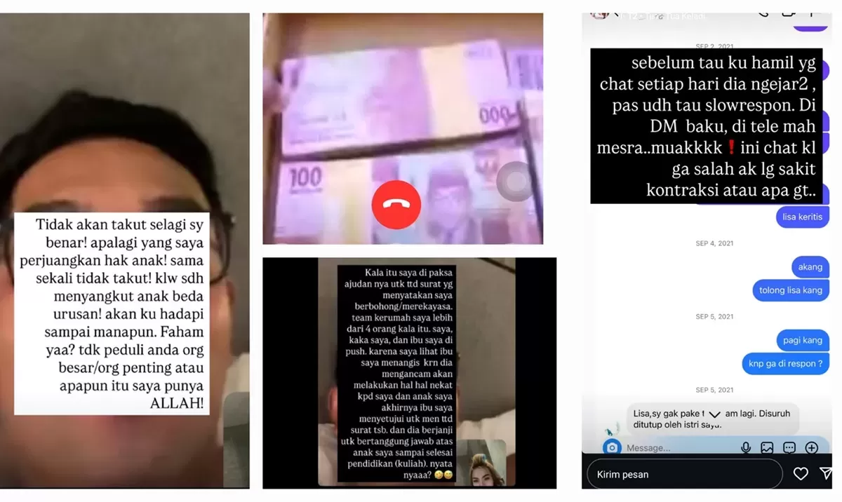Bukti-bukti dugaan perselingkuhan Ridwan Kamil yang diunggah di akun IG Lisamariana (Instagram.com/@lisamariana)