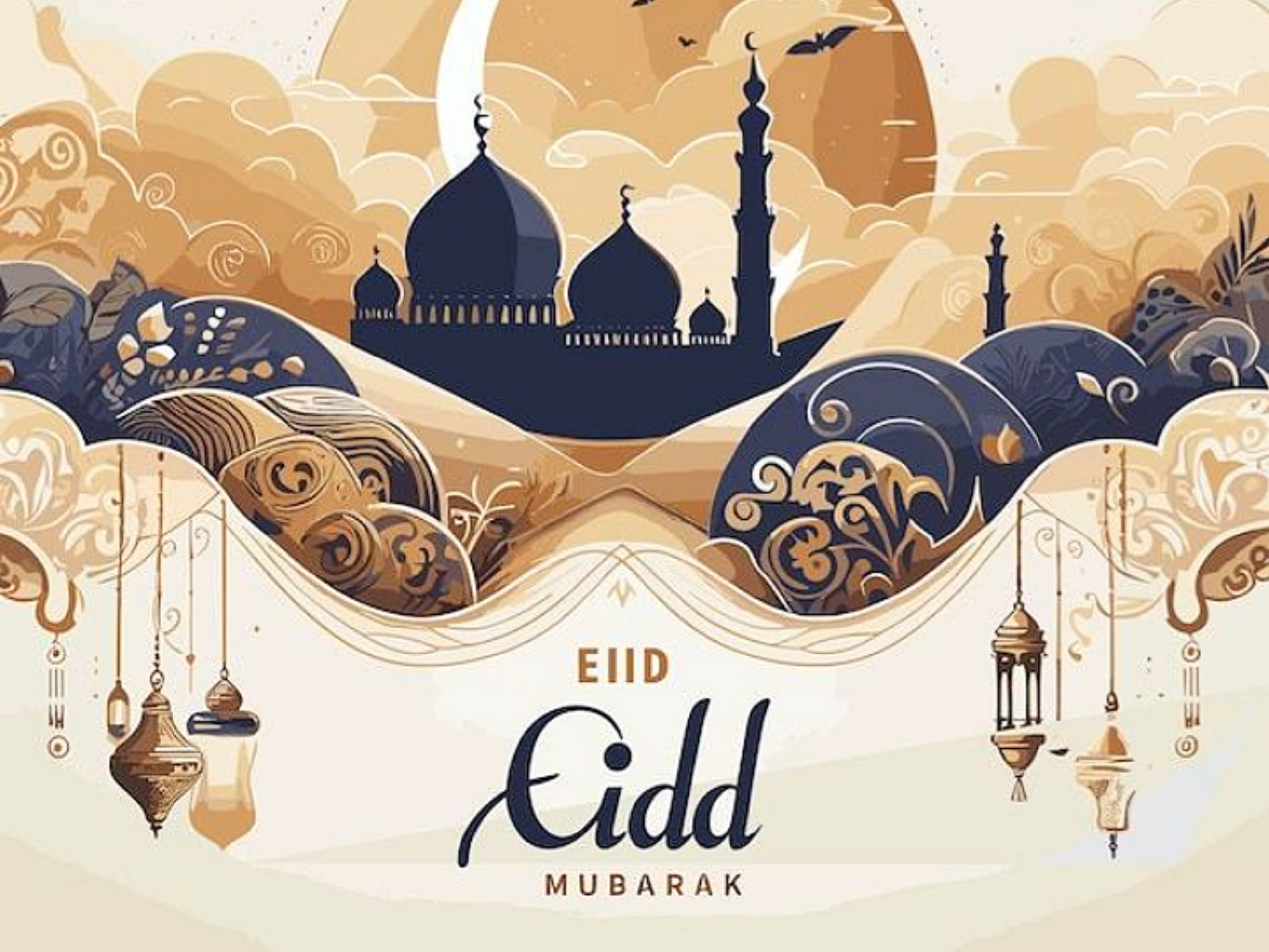 Twibbon dan ucapan Lebaran dengan bahasa Arab. (Pinterest: All World Amazing)