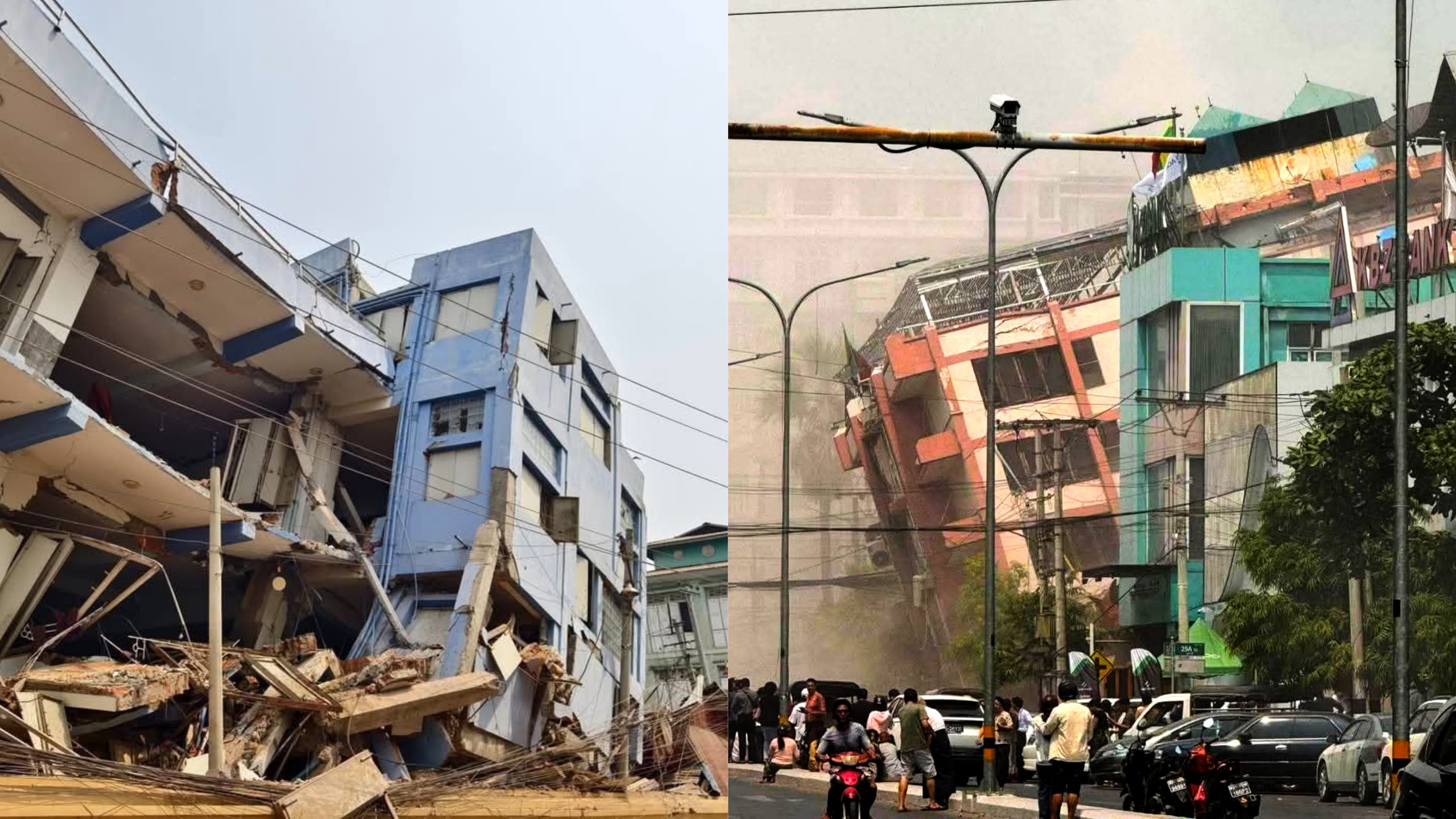 Gempa Myanmar berkekuatan 7,7 skala ritcher. (X/@mynewshub)