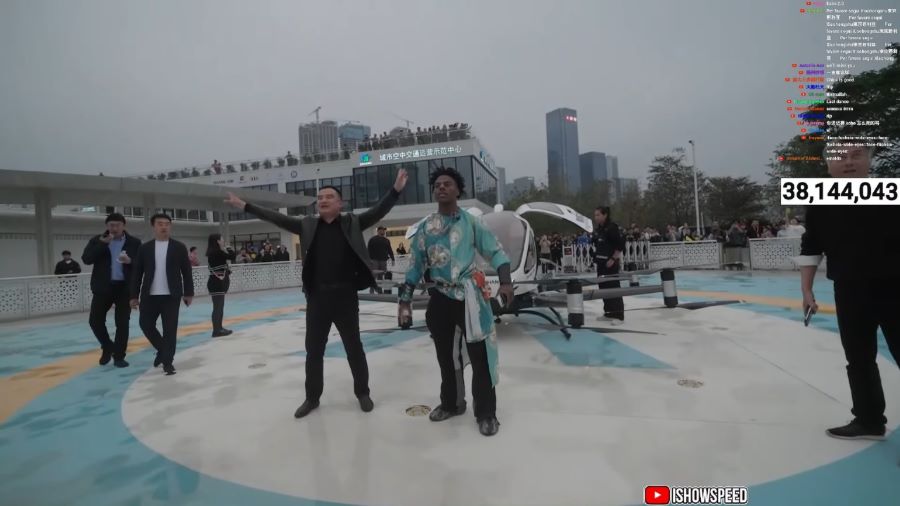 &nbsp;IshowSpeed Mencoba Mobil Terbang China di Shenzen.